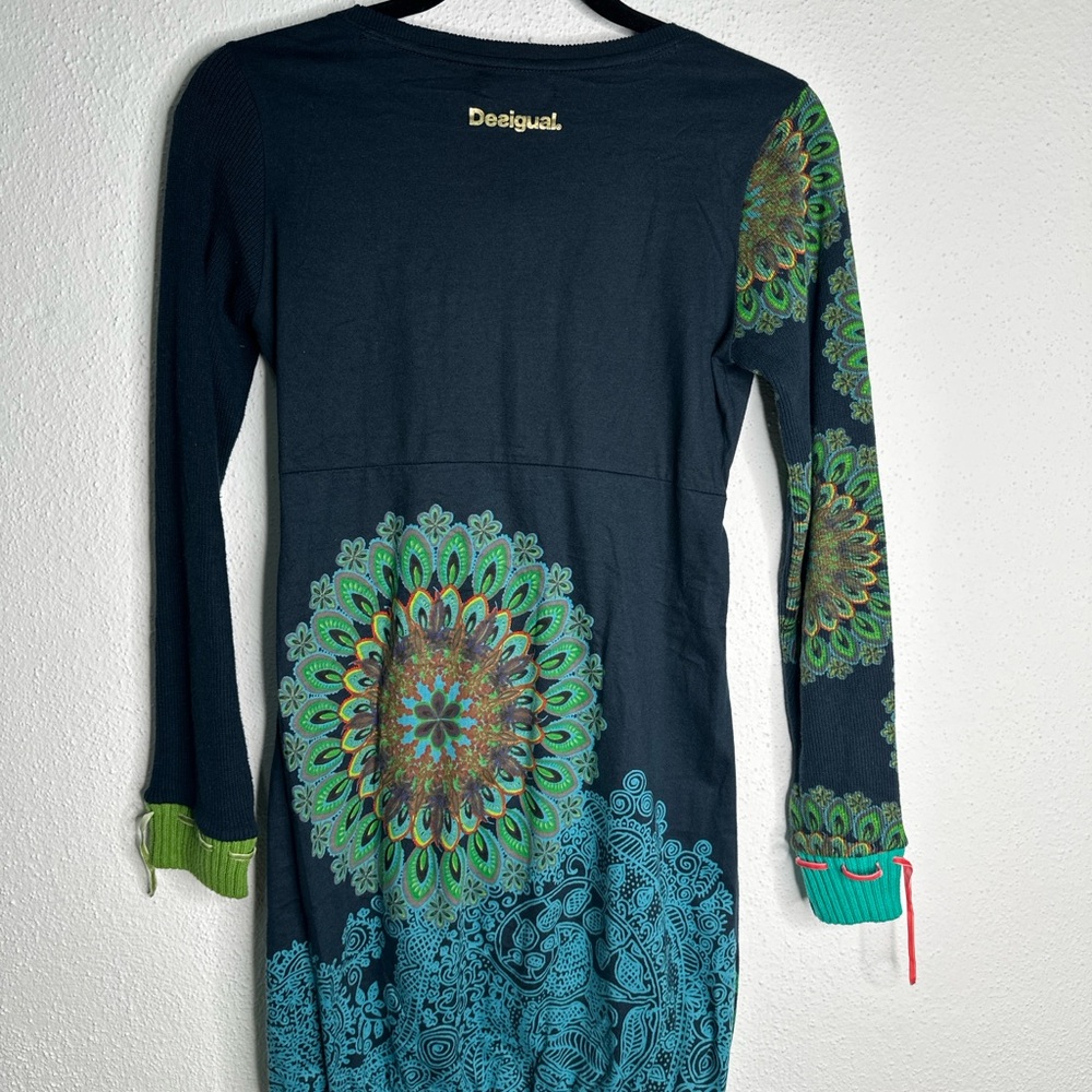 Desigual Black and Green Patterned Dress - Picture 8 of 11